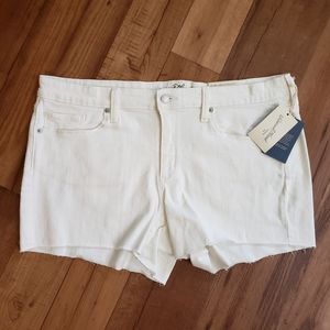 Women's Mid-Rise Raw Hem Midi Jean Shorts NWT